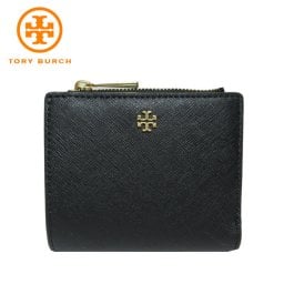 トリーバーチ アウトレット TORY BURCH 財布 52902-1018-001 / 47389-0218-001 レザー EMERSON MINI / WALLET ミニ 二つ折り財布 BLACK/001(ブラック)【レディース】