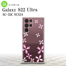 SC-52C SCG14 Galaxy S22 Ultra スマホケース 背面ケース ハードケース 花柄 カット ピンク メンズ レディース nk-s22ul-076