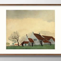 レオン スピリアールト Landschap met hoeve A3 サイズ ポスター アート おしゃれ 絵画 インテリア 北欧 イラスト マット紙 艶消し アートパネル 額 フレーム デザイン 壁掛け ギフト 新築祝い ディスプレイ 引越し祝い　新生活　空間デザイン 