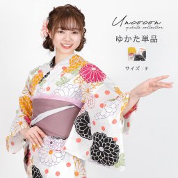 浴衣　レディース　女性浴衣　単品　浴衣単品　仕立て上がり　浴衣レディース　女性用　ドット　ダリア　花柄　レトロ　お洒落　可愛い
