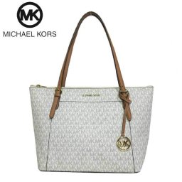 マイケルコース アウトレット Michael Kors トートバッグ PVC 35F8GC6T7B MK シグネチャー トート CIARA / LG TZ TOTE / VANILLA/ACRN(バニラ)【レディース】
