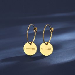 ピアス 両耳用 石なし ステンレス イエローゴールド フープ 上品 エレガント おしゃれ 可愛い かわいい きれいめ モチーフ 矢 アロー te21032017