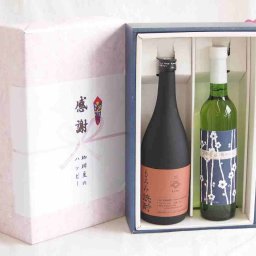 実りの秋の贈り物 感謝の贈り物ボックス 酒粕だけの焼酎と国産ワインセット(京都青谷 梅わいんワインやや甘口(京都府)500ml大分県井上酒造もろみ焼酎32度 720ml