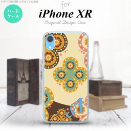 iPhoneXR iPhone XR スマホケース ハードケース エスニック 花柄 ベージュ 茶 +アルファベット メンズ レディース nk-ipxr-1583i