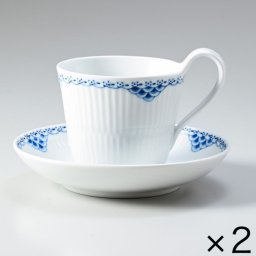 【2個セット】 ロイヤルコペンハーゲン ティーカップ＆ソーサー 240ml ハイハンドル プリンセス 1104092 【スペシャルラッピング660円(別売り)】 北欧食器 洋食器 送別会 誕生日 お中元 還暦祝い 結婚祝い 結婚式 高級 父の日 母の日 即日発送 成人祝い ホワイトデー