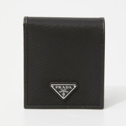 プラダ PRADA 2MO738 2DMH 二つ折り財布 RE-NYLON COMPACT WALLET メンズ 財布 レザー ミニ財布