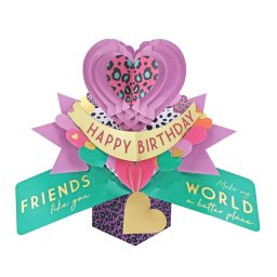 セカンドネイチャー SECOND NATURE ポップアップカード グリーティングカード ラティス ハート POP240 ヒョウ柄 誕生日 3D メッセージカード イベント