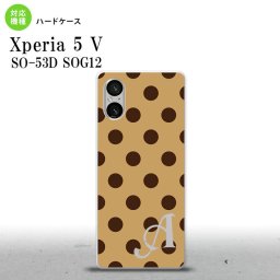 Xperia 5V Xperia 5V スマホケース 背面ケース ハードケース ドット 水玉 B 茶 黒茶 +アルファベット 2023年 10月発売 nk-xp55-102i