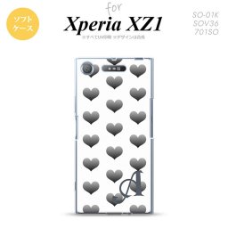 【SO01K】【スマホケース/スマホカバー】【エクスペリア XZ1】SO01K スマホケース Xperia XZ1 ケース エクスペリア XZ1 イニシャル ハート グレー×白 nk-so01k-tp116ini【メール便送料無料】