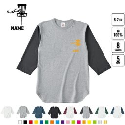 ディスクゴルフ   名入れベースボールTシャツ ラグラン 3/4スリーブ ２トーン スポーティー アメカジ レディース メンズ 男 女 かわいい   ディスク ホール スコア マイナー スポーツ