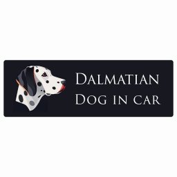 ドッグ カーステッカー イラスト付 Dog in Car ダルメシアン Bタイプ セーフティサイン 犬種別 長方形 20x6.7cm シール リア あおり運転対策 Dog Sticker 屋外 屋内 防水 かわいい おしゃれ 安全対策 カーサイン