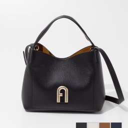 フルラ FURLA WB00507 HSF000 ハンドバッグ PRIMULA S HOBO レディース バッグ プリムラ ホーボーバッグ S ショルダーバッグ クロスボディ 2way カジュアル メタルアーチロゴ レザー お出かけ プレゼント 鞄 ブラック ホワイト コニャック