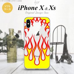 【iPhoneX】【スマホケース/スマホカバー】【アイフォンX】iPhoneX スマホケース カバー アイフォンX ファイヤー 抜き×黄 nk-ipx-tp1311【メール便送料無料】