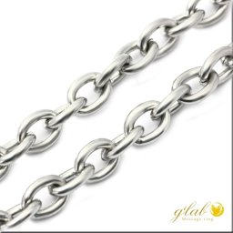 【ネックレスギフト】 ステンレス ネックレス チェーン 金属アレルギー対応ユニセックス メンズ レディース シルバー 6mmアズキ サージカルス ネックレスチェーン ホワイトデー お返し 上品ギフト ジーラブ