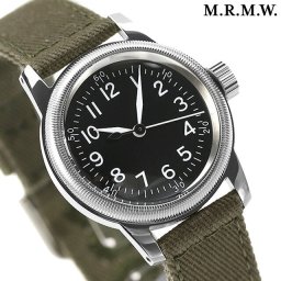 モントルロロイ ミリタリーウォッチ クオーツ 腕時計 ブランド メンズ M.R.M.W. A-11-BK-FAB-GR アナログ ブラック カーキ 黒 プレゼント 実用的