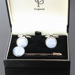 elizabeth parker エリザベスパーカー ブルーレースアゲートラペルピンセットメンズ epsp2040 結婚式 旦那 プレゼント ギフト 彼氏 父の日 誕生日プレゼント