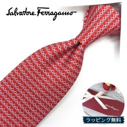 フェラガモ ネクタイ Salvatore Ferragamo FER7 レッド/ピンク 8cm幅 フェラガモネクタイ・ブランドネクタイ・ネクタイブランド・ブランドギフト・バースデー 20代・30代・40代・50代・おしゃれ