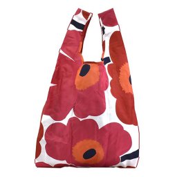 マリメッコ marimekko バッグ トートバッグ エコバッグ ショッピングバッグ サブバッグ 折りたたみ 048853 001 SMART BAG スマートバッグ PIENI UNIKKO ホワイト+レッド+ピンク系