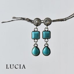 【LUCIA ルチア】ターコイズ ピアス (2091)レディース アクセサリー キャッチ イヤリング トルコ石 天然石 シルバー インディアン ジュエリー ブルー シンプル おしゃれ カジュアル 大人可愛い クリスマス 母の日 ギフト プレゼント