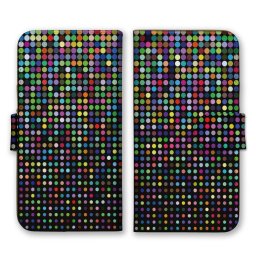 ＼全機種対応／ スマホケース 手帳型 スマホカバー 手帳タイプ スマートフォン ケース カバー ドット モザイク カラフル パターン かわいい おしゃれ かっこいい カードホルダー付き カード収納 合皮 合成レザー