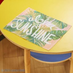 ランチョンマット 32×42 おしゃれ かわいい ランチマット キッチンマット テーブルマット ハワイ ハワイアン雑貨 リゾート 海 ビーチ 花 雑貨 キッチン インテリア 綿 コットン Lauren Roth ローレン・ロス
