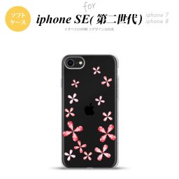 iPhoneSE 2 第二世代 iPhone8&iPhone7 共用 スマホケース 背面カバー ソフトケース 花柄 カット 赤 おしゃれ かわいい かっこいい メンズ レディース nk-ise2-tp806
