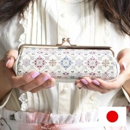 メガネケース レディース ペンケース おしゃれ 本革 日本製 リーディンググラス 手染め 花柄 文庫革 手描き 老眼鏡 フラワーガーデン 友禅文庫 母の日 プレゼント クリスマス