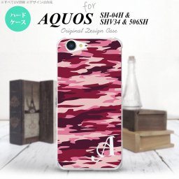 【SHV34】【スマホケース/スマホカバー】【アクオス セリエ】SHV34 スマホケース AQUOS SERIE ケース アクオス セリエ イニシャル 迷彩B ピンクB nk-shv34-1163ini【メール便送料無料】