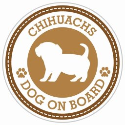 セーフティサイン ステッカー Dog on board CHIHUACHS チワックス ブラウン 直径13cm あおり運転 対策 カーステッカー 煽り運転対策 自動車用 屋外 屋内 防水 かわいい おしゃれ 安全対策 カーサイン 肉球マーク