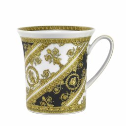 ヴェルサーチェ VERSACE マグカップ 単品 食器 I LOVE BAROQE アイ ラブ バロック 19315 403651 15505 マグ MUG WITH HANDLE ホワイト+ブラック+ゴールド系マルチ