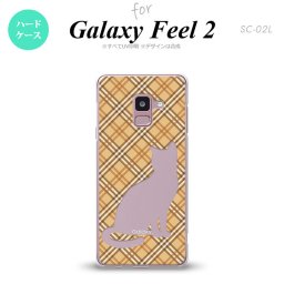Galaxy Feel 2 ギャラクシー フィール 2 SC-02L スマホケース カバー ハードケース 猫 チェック茶A nk-sc02l-955[スマホ,スマホケース,スマホカバー,ケース,カバー,ジャケット]