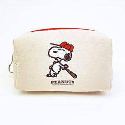 スヌーピー コスメポーチ レッド ベースボールシリーズ SNOOPY