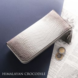 ヒマラヤ クロコダイル 長財布 メンズ センター取り L字ファスナー 薄型 片マチ 携帯に便利な スリム 財布 本革 鰐革 プレゼント サイフ ギフト 父の日 (06001579-mens-1r) クリスマス バレンタイン 母の日 春財布 アクスタポーチ 推し活ケース 定年退職 バレンタイン 成人祝い