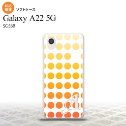 SC-56B Galaxy A22 スマホケース ソフトケース 水玉 オレンジ +アルファベット メンズ レディース nk-a22-tp1372i