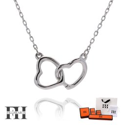 FILL HEARTS ネックレス レディース 女性 大人 シルバー アクセサリー Link Heart リンクハート ハート 金属アレルギー対応 シルバー925 S925 ロジウムメッキ 40cm 小さめ シルバーネックレス