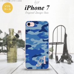 【iPhone7】【スマホケース/スマホカバー】【アイフォン７】iPhone7 スマホケース ケース アイフォン７ ソフトケース イニシャル 迷彩A 青A nk-iphone7-tp1152ini【メール便送料無料】