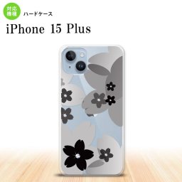 iPhone15 plus iPhone15 plus スマホケース 背面ケース ハードケース 花柄 サクラ B 黒 2023年 9月発売 nk-i15pl-055