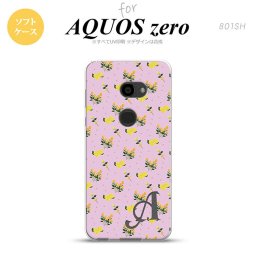 AQUOS zero アクオス ゼロ 801SH スマホケース カバー ソフトケース 花柄・バラ（F） ピンク イニシャル 対応 nk-801sh-tp252i[スマホ,スマホケース,スマホカバー,ケース,カバー,ジャケット]