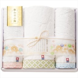 和布小紋　今治タオルセット　バスタオル１P＆フェイスタオル２P WFK-030-GR  内祝 内祝い お祝 御祝 記念品 出産内祝い プレゼント 快気祝い 粗供養 引出物
