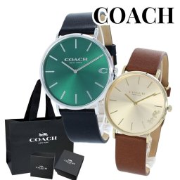 ブランド 紙袋 ショッパー付き COACH コーチ 腕時計 ペアウォッチ メンズ 父の日 レディース 母の日 CHARLES PERRY チャールズ ペリー 41ミリ/36ミリ ブラック ブラウン レザー 革 シンプル 成人 卒業 入学