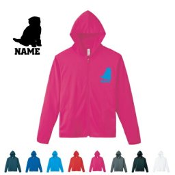スコティッシュフォールド3  名入れドライジップパーカー お名前入り ロングスリーブ チームTシャツ クラブＴシャツ サークル100 紫外線防止 吸水速乾 猫　ネコ　ねこ　キャット　ペット スポーツウェア フィットネスウェア ダイエット ジョギング 有酸素運動