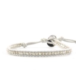 正規品 CHAN LUU チャンルー チャン ルー ビーズ シルバー ナゲット 1連 コード ラップ ブレスレット BS-1025 WHITE 限定 メンズ レディース
