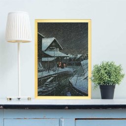 雪の夜（浦安） 川瀬巴水 送料無料 ラッピング可 パズル オリジナルパズル ジグソーパズル オーダーメイド 安い オリジナル 記念日 誕生日 おしゃれ インテリア プレゼント ギフト 認知症 ボケ防止 趣味 親 アクリル 木製 手作り 難しい 名画 名作 巨匠 絵画 イラスト 絵 【アートパズル 0068】