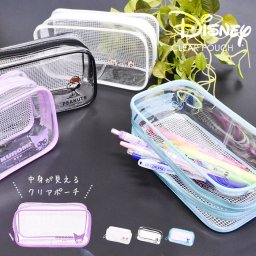 ディズニー クリアケース 大容量 クリア 透明 ペンポーチ マルチケース 筆箱 文房具 Disney お洒落 かわいい シンプル 女性 女の子 男の子 スヌーピー SNOOPY キャラクターワンポイント 雨 撥水 チップとデール スティッチ クロミ KUROMI 人気 新作 ユニセックス