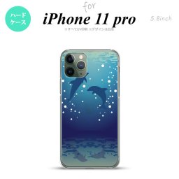 iPhone11pro 背面ケース カバー ステンドグラス風 イルカ ステンドグラス風 nk-i11p-sg54