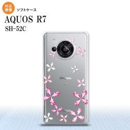 SH-52C AQUOS R7 スマホケース 背面ケースソフトケース 花柄 カット ピンク 2022年 7月発売 nk-r7-tp076