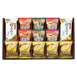 実りの秋の贈り物 アマノフーズおみそ汁･たまごスープ･白子のりセット 宝幸 たまごスープ×5、白子のり 味のリ（8切5枚）･アマノフーズ減塩いつものおみそ汁（なす･なめこ･ほうれん草）×各2