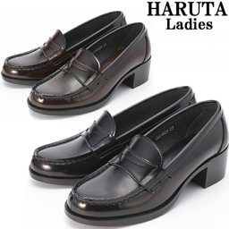 HARUTA ハルタ ローファー 学生 レディース 4603 雨に強い 合成皮革 ゆったり 幅広 3E 通勤 通学 学生 靴 4.5cmの高めのヒール 美脚効果 ローファー レディース 学生 女性用 made in japan