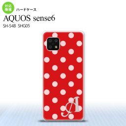 SH-54B SHG05 AQUOS sense6 スマホケース ハードケース ドット 水玉 B 赤 +アルファベット メンズ レディース nk-sens6-838i