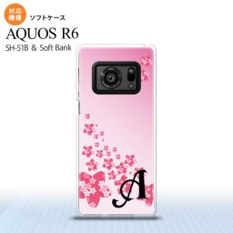 SH-51B AQUOS R6 AQUOS R6 スマホケース ソフトケース 花柄 サクラ D ピンク +アルファベット メンズ レディース nk-r6-tp184i
